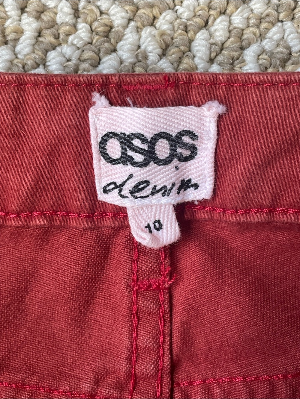 ASOS Rust Red Straight-Leg Jeans - Picture 3 of 9